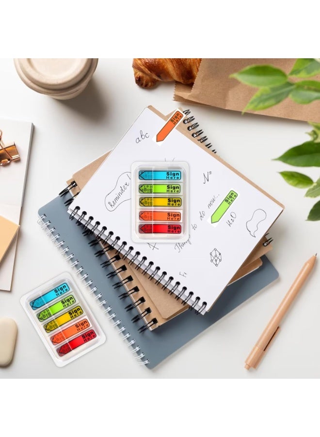 علامات "ضع هنا"، 1200 قطعة، ملاحظات لاصقة قابلة للتدوين وإعادة التموضع لتنظيم القراءة، الكتب وتصنيف الملفات، 5 ألوان/12 عبوة. - Image 4